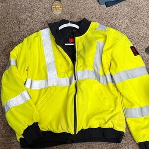 High-Visibility Yellow Jacket with Reflective Stripes